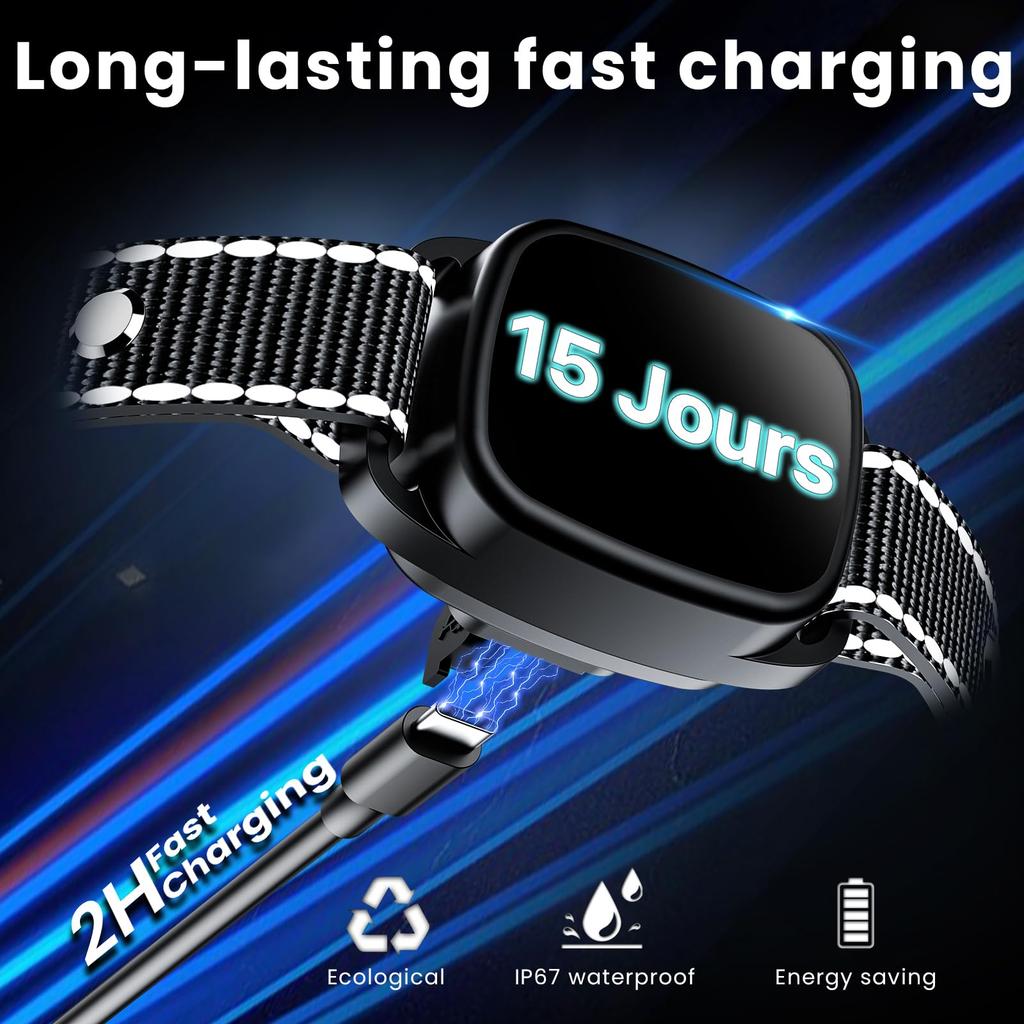 Dog Barking Collar Strong Vibration Modes Intelligent Barking Detection Rechargeable Waterproof IP67 for Small and Large Dogs