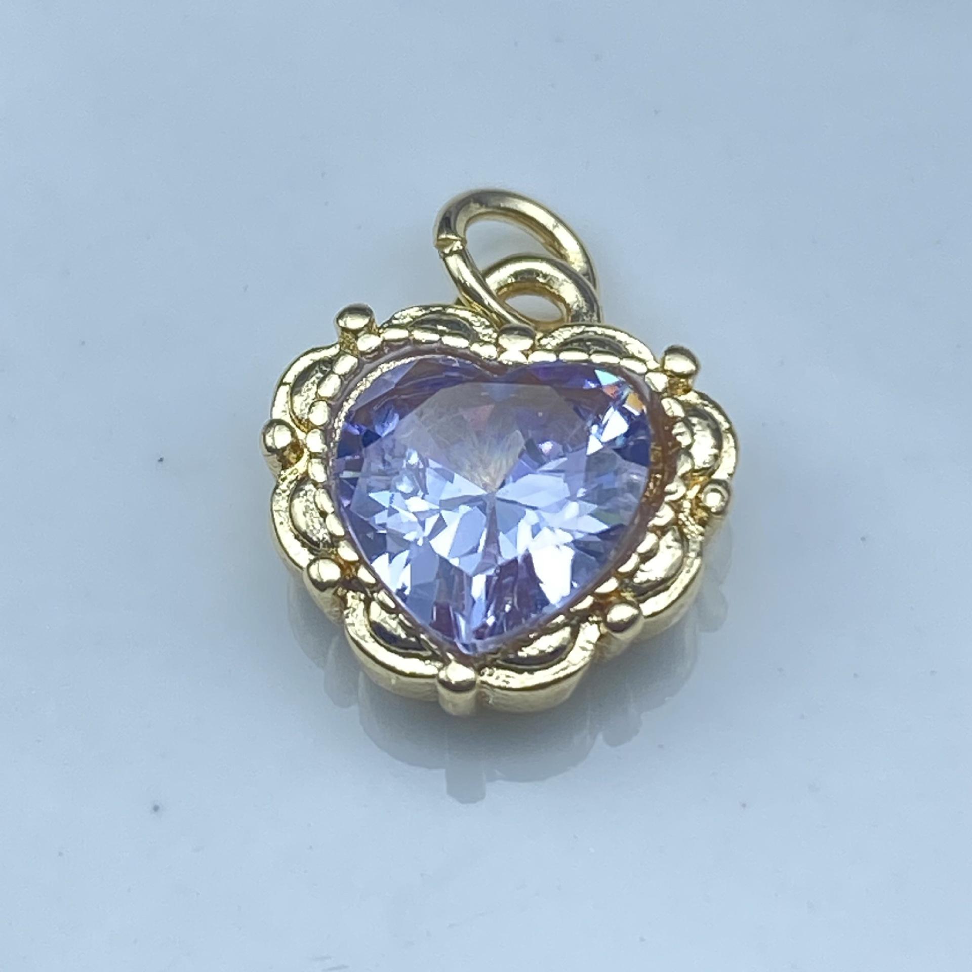 

Gold-Plated Zirconia Water Drop Pendant Charm with Lace Edge for DIY Beading
