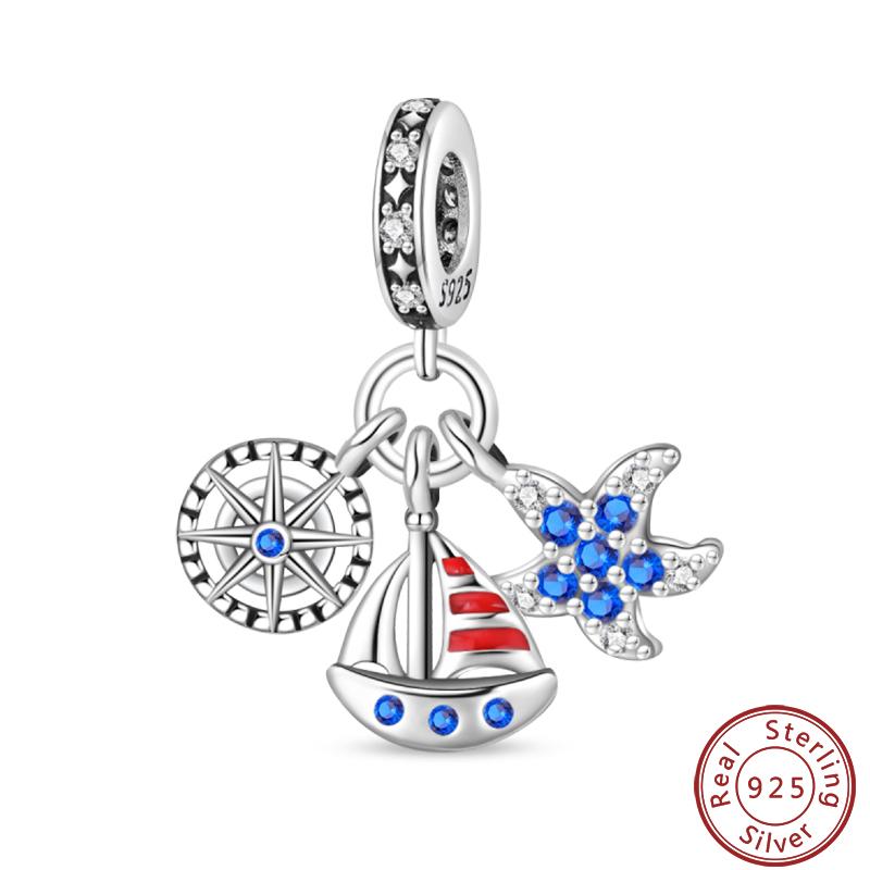 Luminous Ocean Series Copper Dolphin Turtle Octopus Charms Beads 3Mm Diy Fine Jewelry Gifts Making