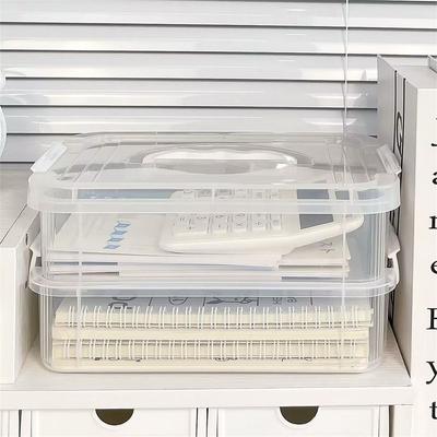 Paintbrush Multi Layer Pencil Case Portable Transparent Storage Box Detachable Partitioned Drawer Plastic Box Jewelry Box