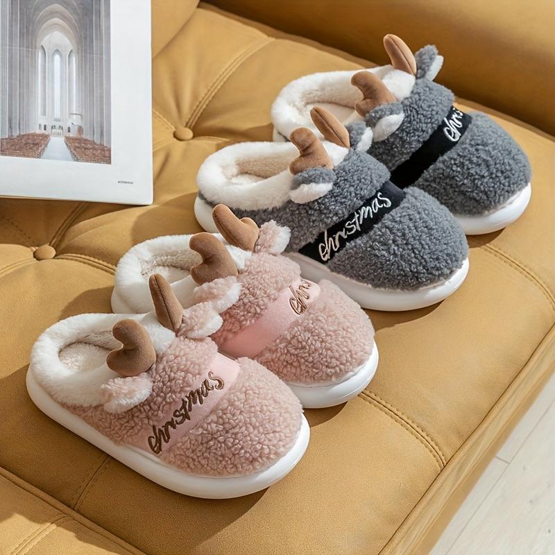 New Cotton Slippers for Winter Couples: A Pair of Home Fur, Thickened, Indoor Anti Slip, Warm, Silent Plush Slippers for Men and Women's Home