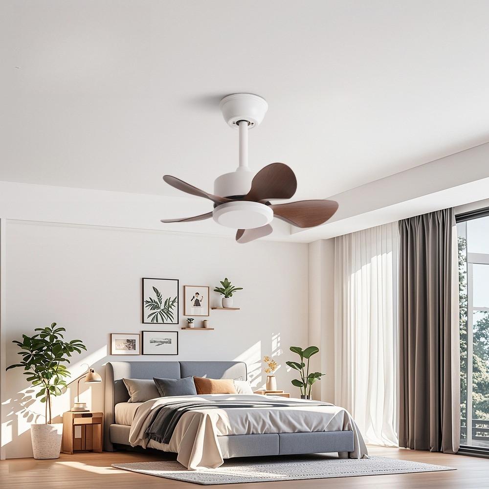 22" 3/5 Blades & LED Lighting Fan Silent DC Motor & Energy Saving Fan Household Electric Ceiling Fan with Hook