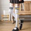 Women's Over-the-Knee High Socks: Summer Black Japanese School Style Trendy, Thin, High-Top Long Socks for Students