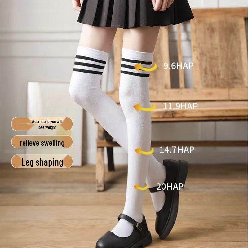 Women's Over-the-Knee High Socks: Summer Black Japanese School Style Trendy, Thin, High-Top Long Socks for Students