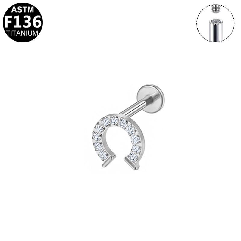 Titanium G23 Internal Thread Stud: European-American Cherry Lip & Navel Piercing Jewelry