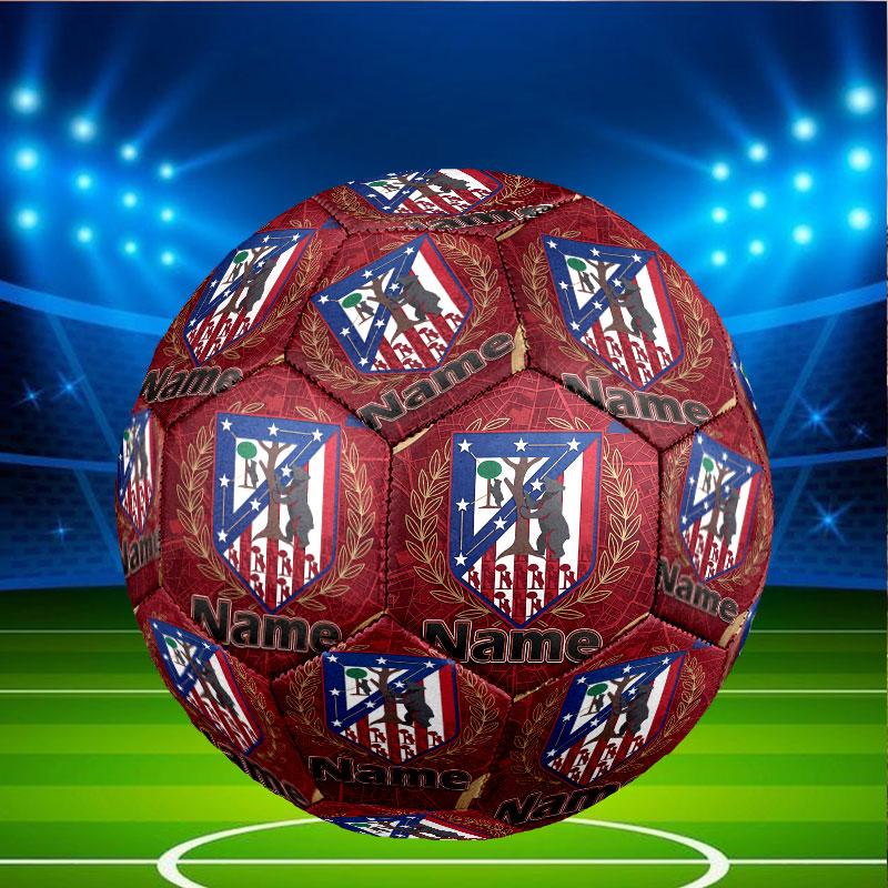 Custom Name Personalized Atletico Madrid Print Size 5 Soccer Ball Training & Match Football, for Team, Kicking, Gift for Football Enthusiasts