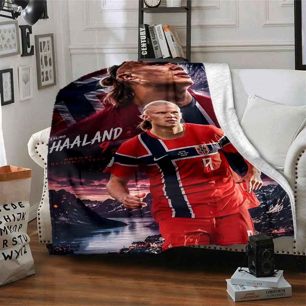 1pc Haaland15 Blanket, Gift, for Men and Women, Soft Blanket, Good for Sofa Bed Couch Travel, Lightweight Flannel Blanket