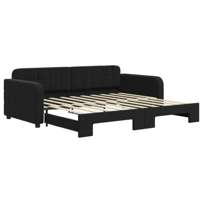 VidaXL Daybed with Trundle Bed Black 90x190 Cm Velvet 3196944