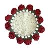 Handmade Crochet Flower Coasters Vintage Rose Flower Bouquet Coaster Unique Coffee Table Decor Accessories