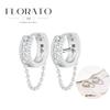 925 Silver Needle Rivet Micropaved Zircon Pendant Hoop Earrings For Women Punk Vintage Earrings Fashion Party Jewelry Gifts