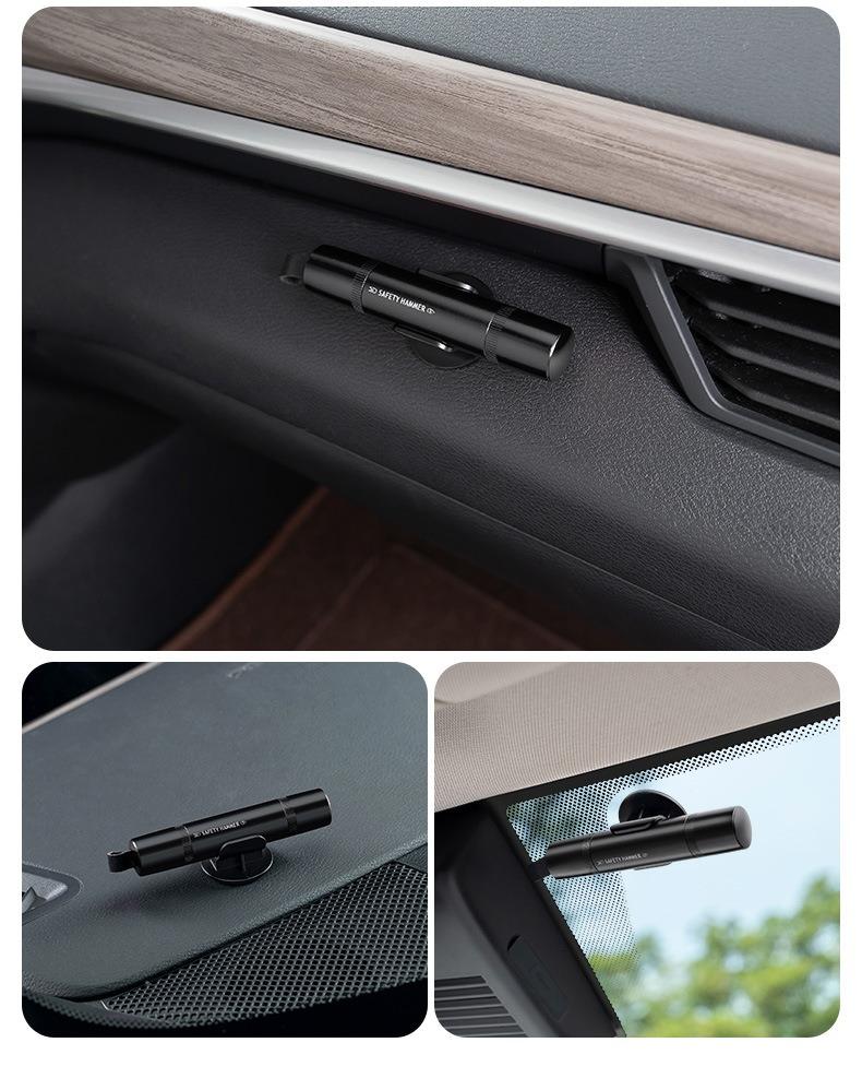 Bezpečnostní kladivo do auta 2 v 1 Nouzové rozbití skla Přeřízněte bezpečnostní pás Vysoká tvrdost Záchranný nástroj z wolframové oceli Autopříslušenství