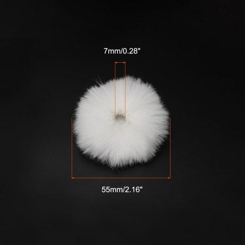 PATIKIL Fur Microphone Windscreen, 7mm x 62mm, Microphone Cover, Windscreen for Indoor and Outdoor Microphones, White