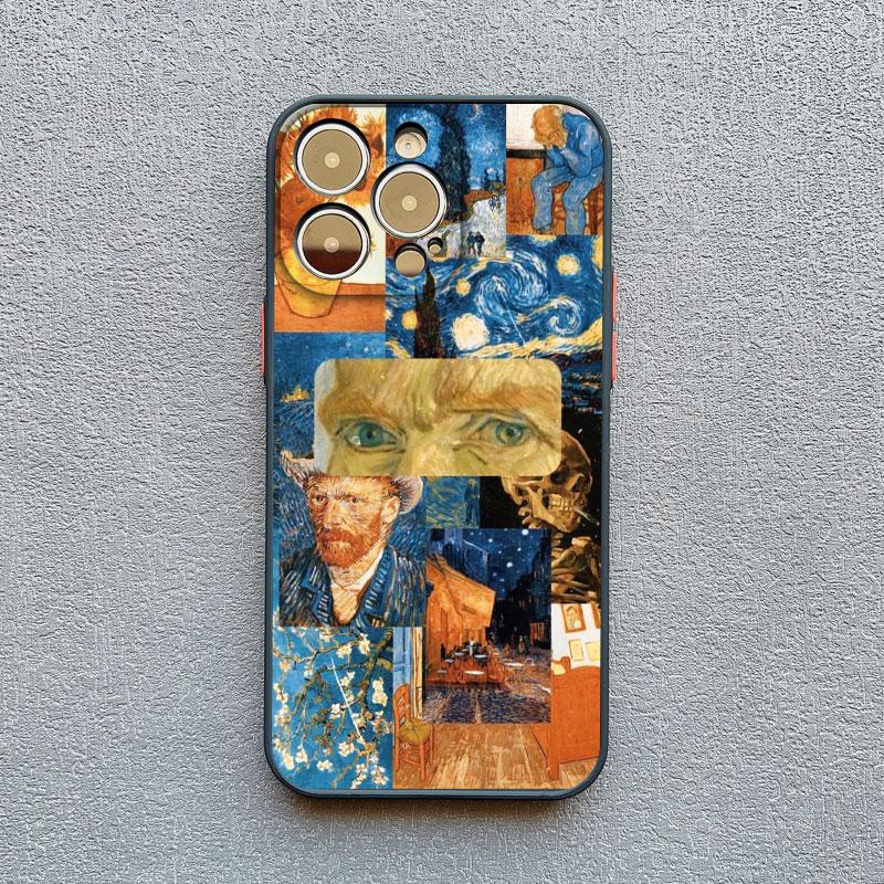 Vintage Van Gogh Phone Case for iPhone 16 13 12 Mini 15 11 14 Pro Max Illustration Case for iPhone 8 7 Plus SE X XS XR Cover