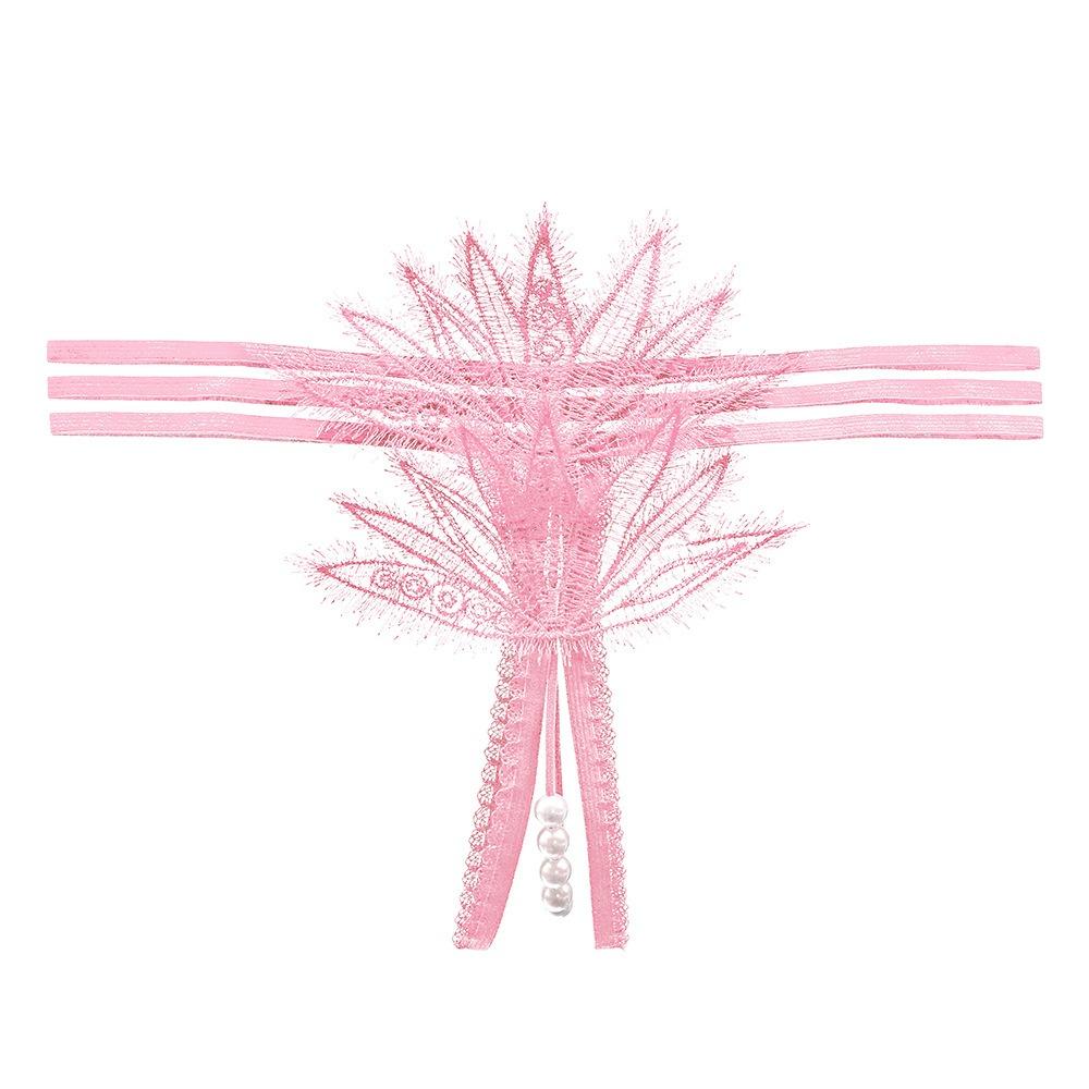 Flirting Eyelashes Lace Panties Can Be Inserted Into Women's Erotic Beaded Massage Bed Teasing Hot Perspective Thong 2290