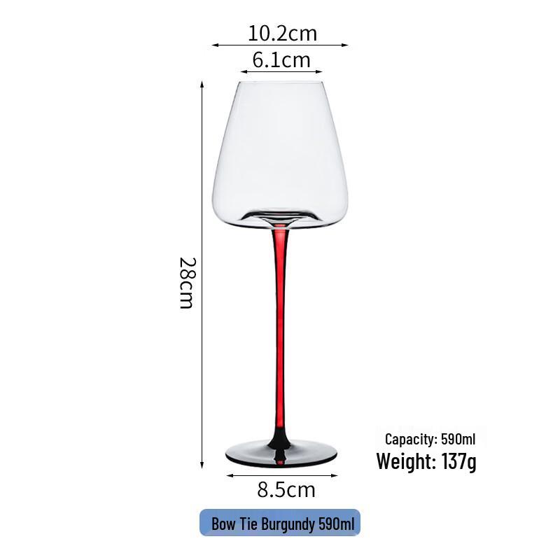 Plastic Wine Glass with Red Stem and Black Base