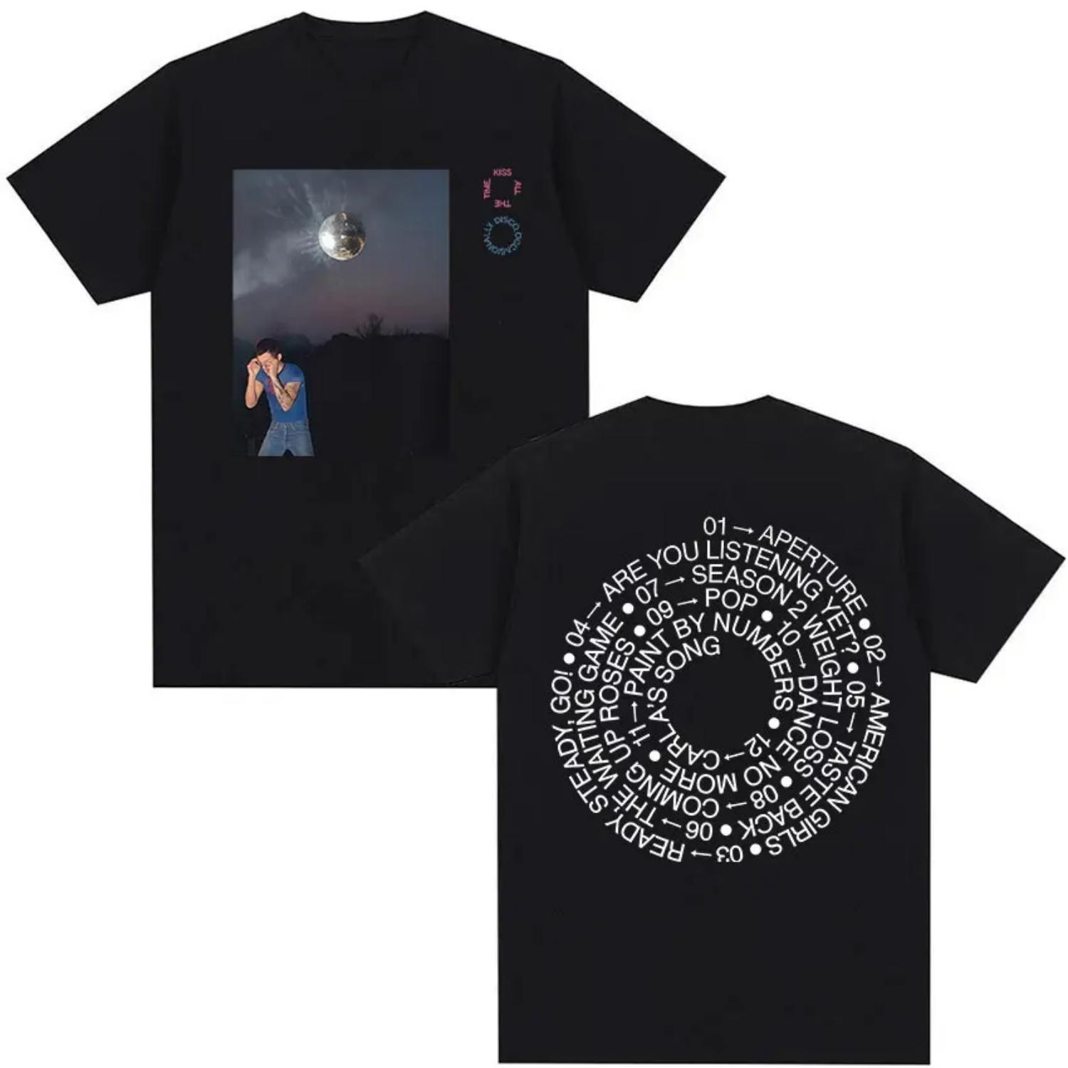 

Harry Styles Kiss All The Time Disco Occasionally Tour 2026 Graphic T-Shirt Men s Vintage Cotton Y2K Short Sleeve Top Streetwear S разноцветный