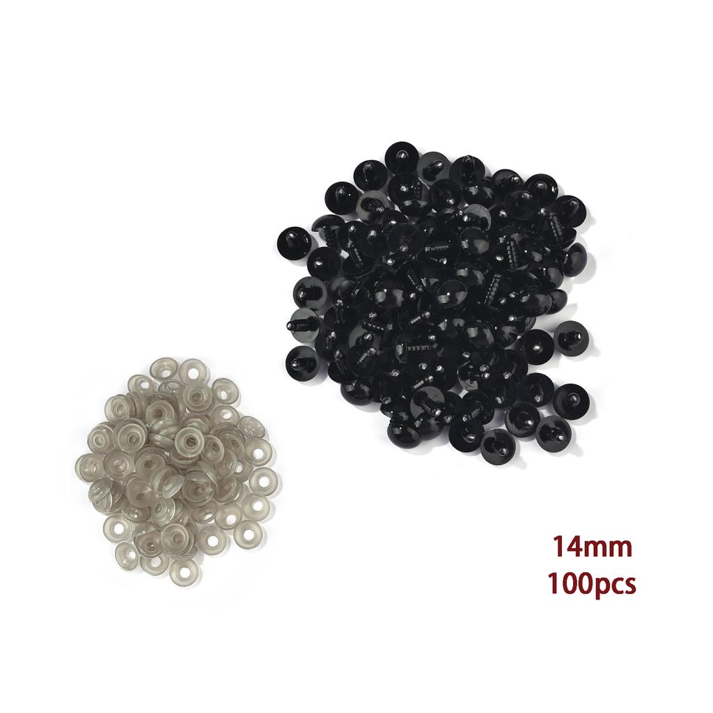 100pcs Black Safety Eyes Plastic Eyeball For Toys Amigurumi Diy Kit Crafts TeddyBear Toy Eye Doll Decoration Accessories 5-20mm