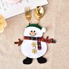 Creative Cartoon Christmas Dining Table Knife Fork Cover Hotel Tableware Decorations Santa Claus Snowman Reindeer Storage Bag