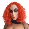Red-haired, big-mouthed ugly woman mask, quirky party costume mask