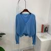 C S In The Room uniSex Suede Angora Pearl Button V neCk Long SleeVe Knit Cardian