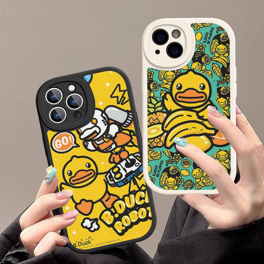 B-B Duck Anime Phone Case For IPhone 16 15 14 13 12 11 Pro Max Plus Shockproof Leather Cover