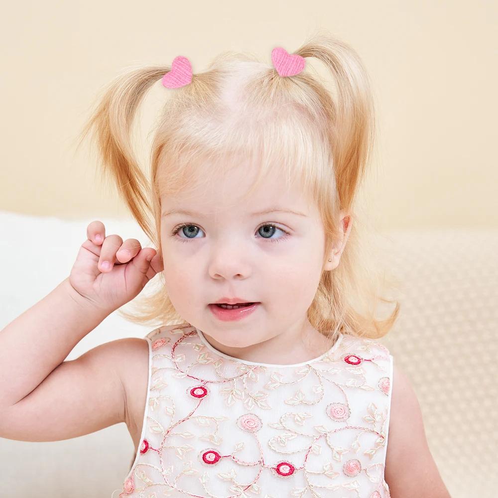 20Pcs Kids Heart Elastic Hair Bands Girls Rubber Band For Children Sweets Scrunchie Hair Ties Cute Baby Hair Accessories Quality