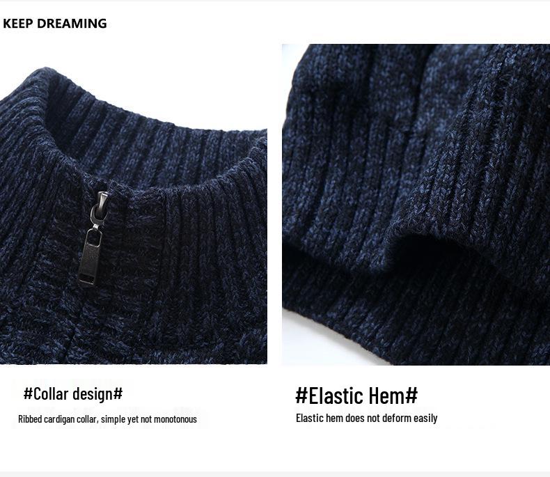2025 Autumn Velvet-Lined Zipper Cardigan: Stylish, Comfortable, Versatile Wool Sweater