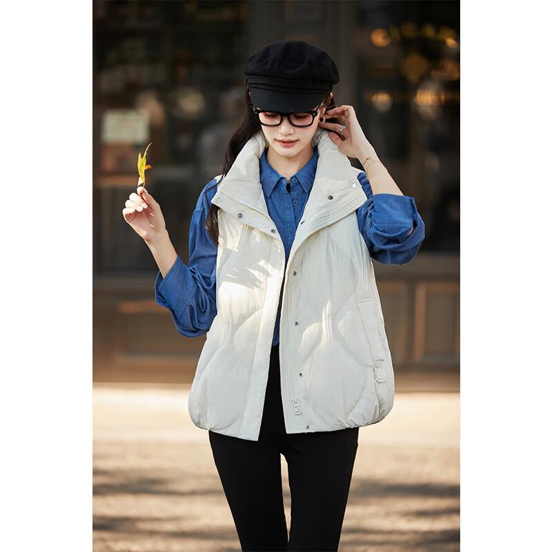 

Fengxun Women s Casual Stand Collar Down Vest S