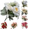 Artificial Flower 6 Heads Multipurpose Silk Cloth Fadeless Vivid Simulation Peony Bouquet