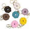 Mini Crochet Donut Keychain Colorful Food Shape Key Ring Handmade Knitted Keychain  Bag Pendant