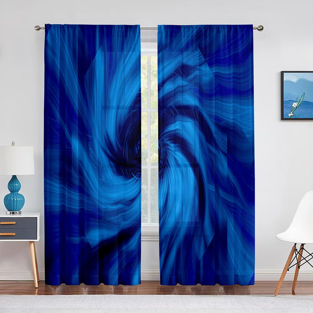 Psychedelic Multi Colour and Trippy Art Tulle Curtain for Living Room Bedroom Decor Sheer Curtains Room Kitchen Window Treatment