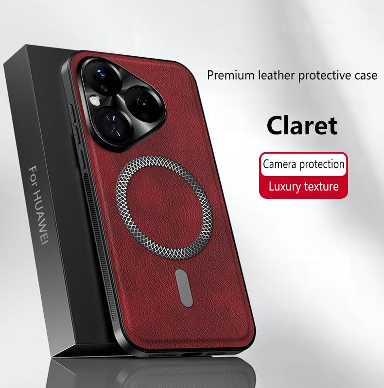 

For Huawei Pura 80 80 Pro 80 Ultra leather full-cover magnetic waterproof shockproof fingerprint phone case For Pura 80 червоний