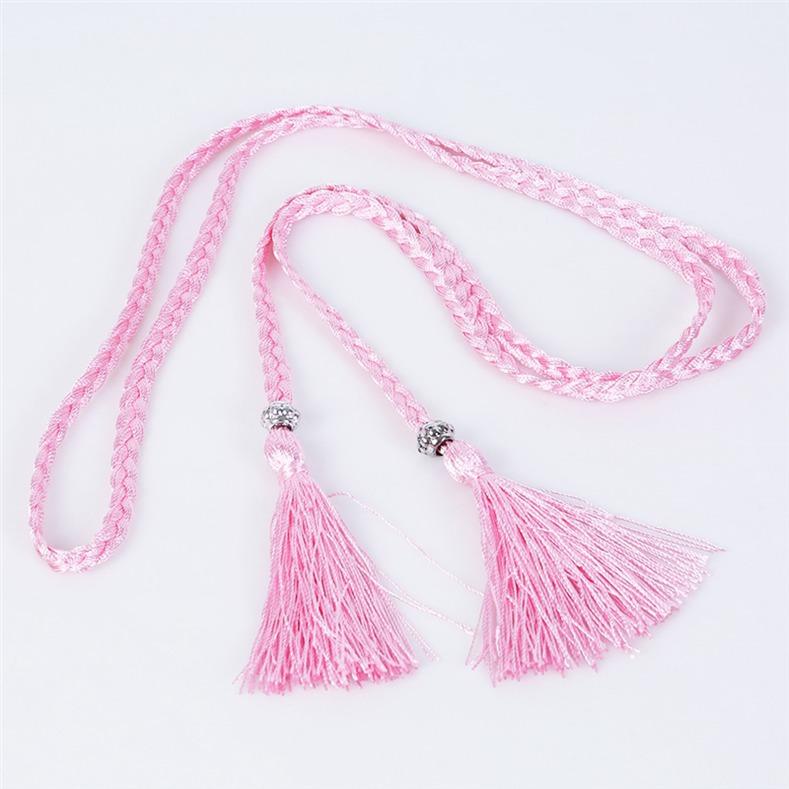 Accesorios de vestir de ropa de estilo nacional, cinturón trenzado, borla, cadena de cintura, cuerda