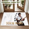 Crystal Velvet Square Rug Custom NameBruno Mars Pattern Non Slip Home Floor Decor Rug