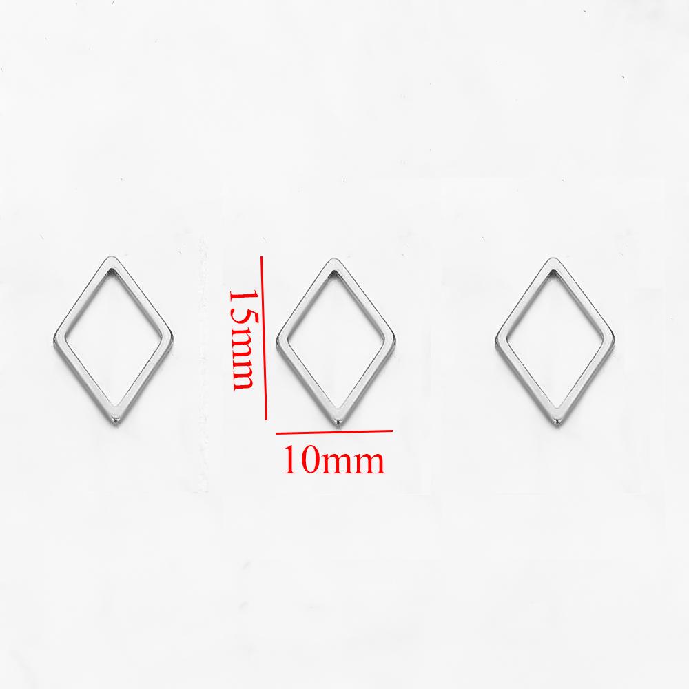 20pcs Stainless Steel Rhombus Charms for Bracelet Connector Necklace Pendants Handmade Earrings DIY Jewelry Making  Accessories