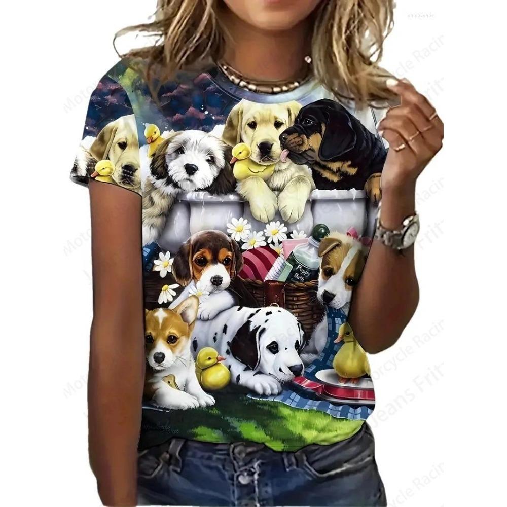 3D Printed Funny Dog and Cat Women's Cute T-Shirt Harajuku Casual Fashion Top