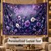 Floral Garden (513) Theme Personalized Tapestry Custom Name Text Wall Hanging Tapestry Home Background Decoration