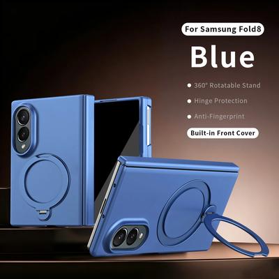 360 Rotating Magnetic Kickstand Skin Feel Case for Samsung Z Fold 8 Wide Screen Protector Shockproof for Magsafe Slim Cover
