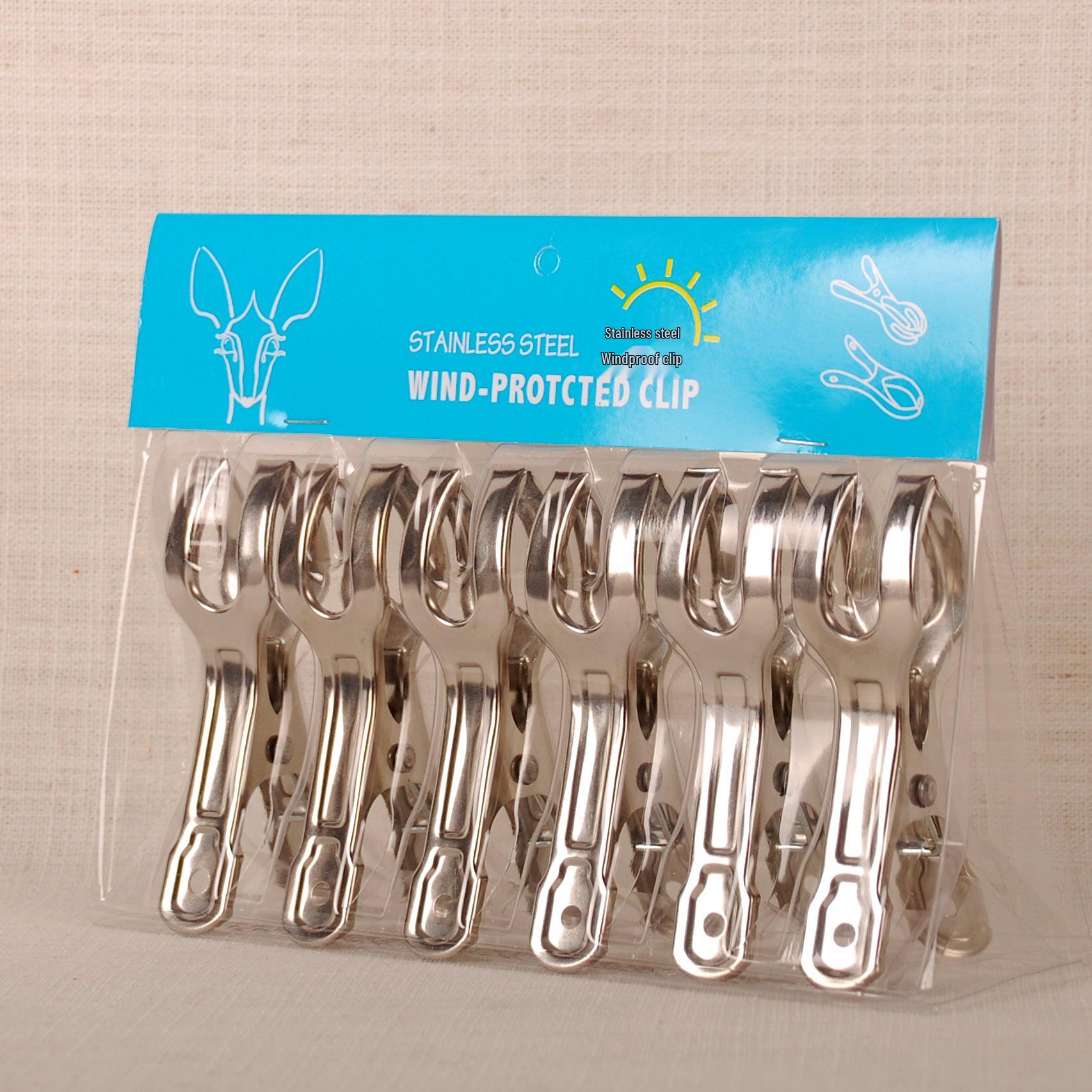 Stainless Steel Flat-Mouth Clothes Clips