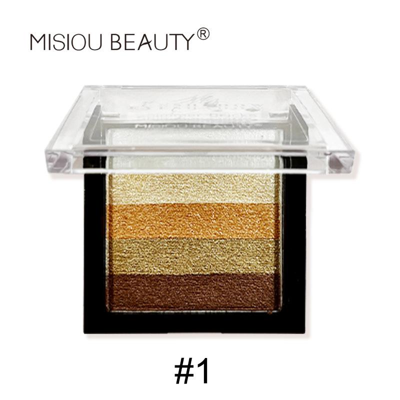 Misiou Beauty Five -colored Stripes Do Not Faint Eye Shadow Five -color Pearl Light High Glitter Colorful Eye Shadow Plate