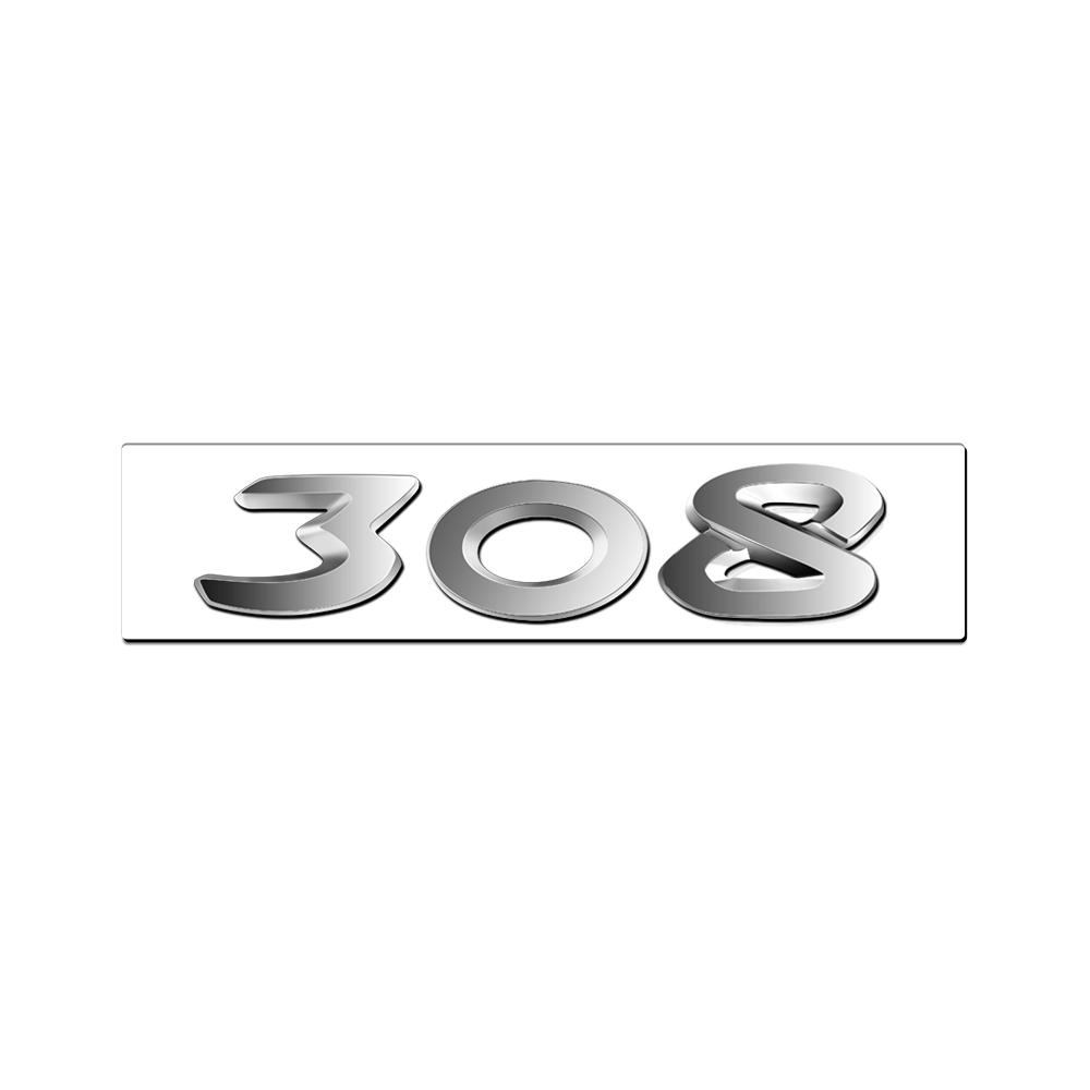 For New Peugeot 206 207 301 307 308 408 508 2008 3008 4008 5008 RCZ 1Pcs ABS Car Badge Sticker Car Body Trunk Decoration Sticker