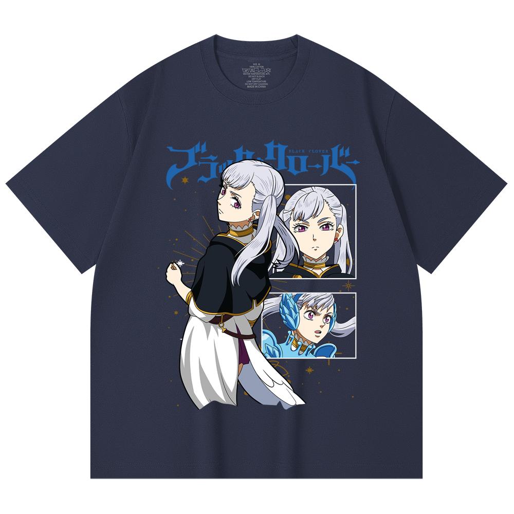 230 Gsm 100% Cotton Black Clover V3 Noelle Print Unisex Heavy Cotton T Shirt