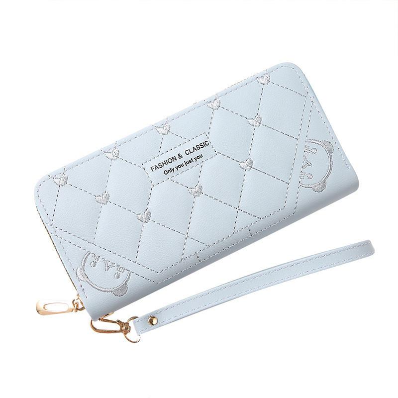 Pu Leather Long Wallet For Women With Zipper And Multifunction Storage For Daily Use