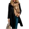 2024 Autumn/Winter Women's Long Wool Coat with Hidden Buttons - European/American Style