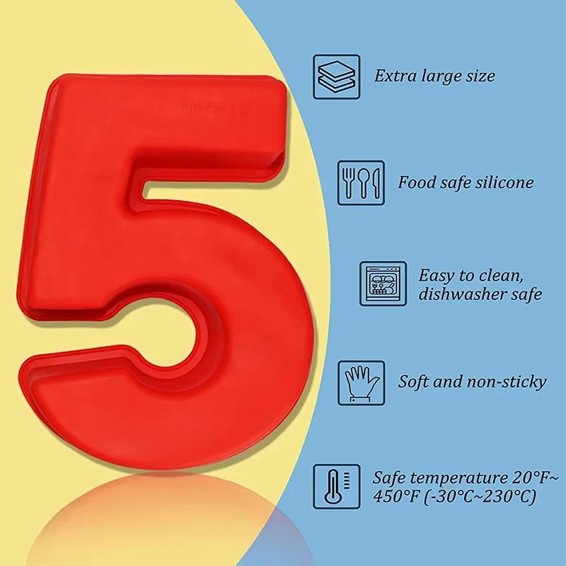 10 Zoll 0-9 Zahlenform Kuchenform Digitale Form 3D DIY Fondant Schokoladenformen Silikon Kuchenform Kuchen Dekorationswerkzeuge