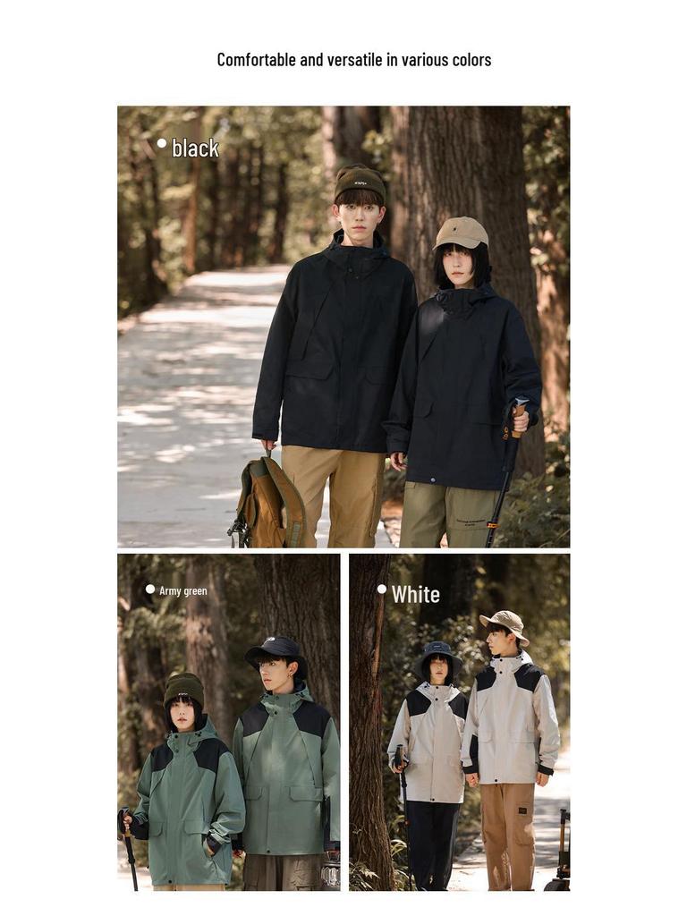 Korean Style Men's Loose Fit Outdoor Suit: 3-in-1 Winter Windbreaker