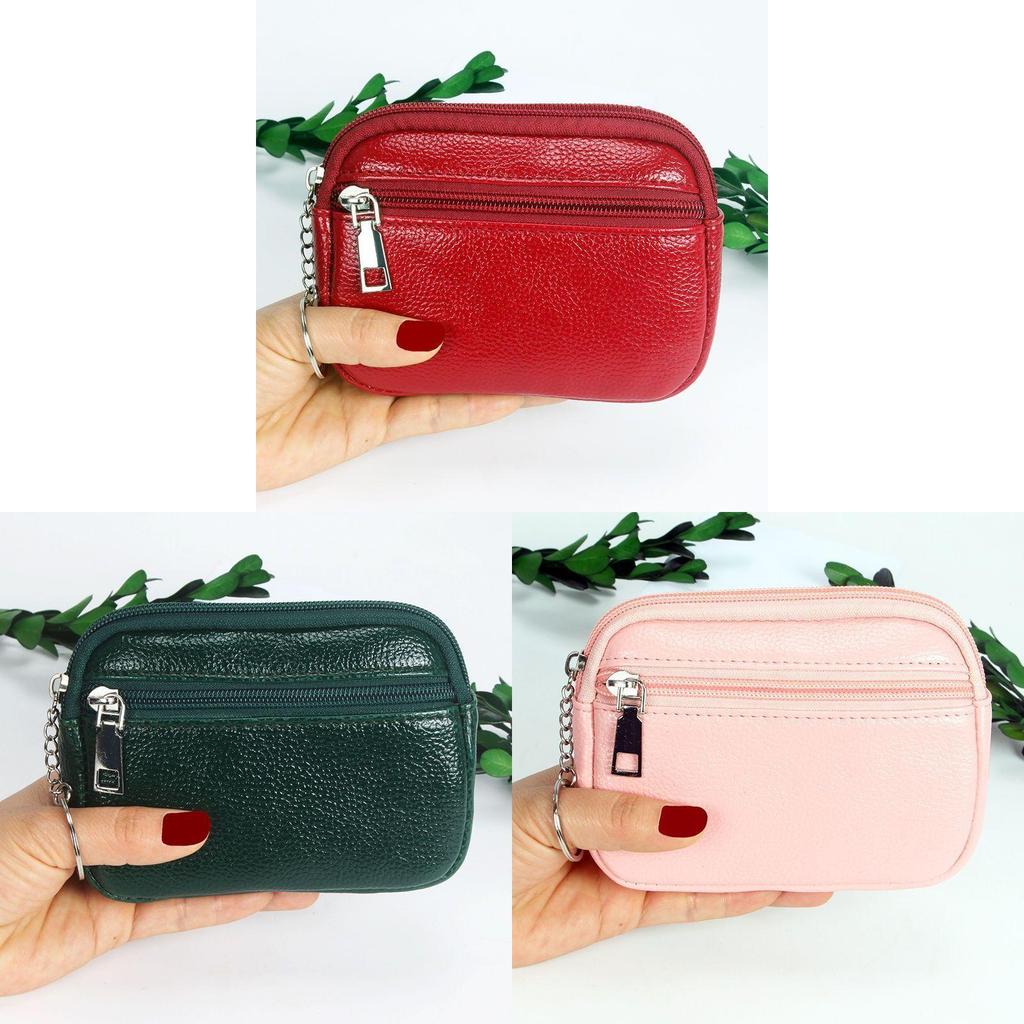 Porte-monnaie uni à fermeture éclair Design compact pour un usage quotidien
