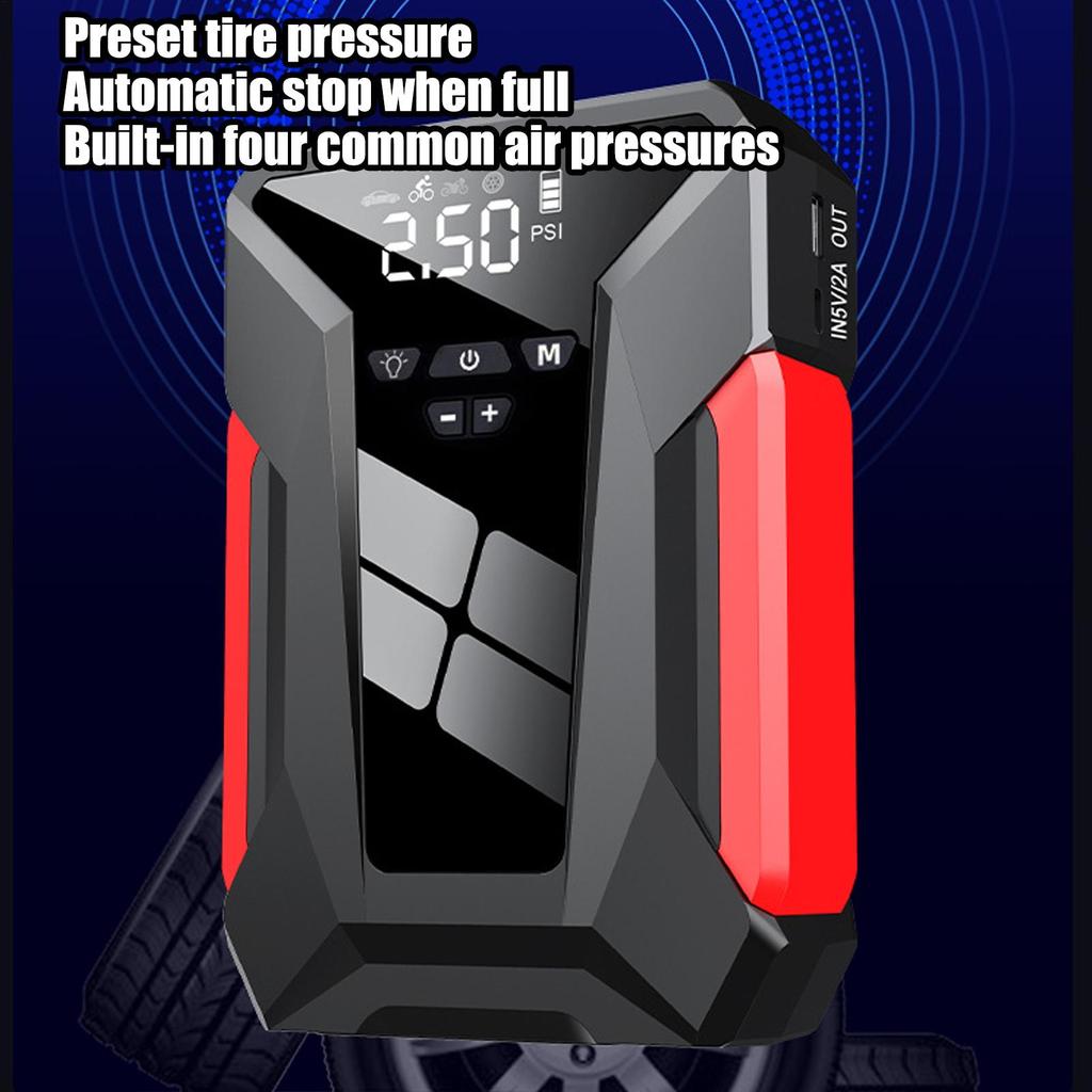 For Car Car Battery Starter Charger Car Battery Jump Pack Long-Lasting Auto Booster Pack Tire Inflator Accessories For Work