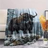 1PC Snow animals Print FlAannel Blanket, High quality Comfortable for All Seasons, Home Decor, Warmth and Comfort