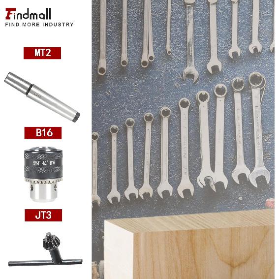 findmall 5/64 Inch - 1/2 Inch Mini Metal Lathe Tail Stock Drill Chuck Tool With MT2 Arbor Fit for CNC Lathe Milling Drill Machine